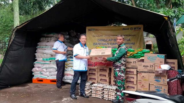 Bersama TNI, BTN Dirikan Posko Tanggap Bencana dan Dapur Umum
