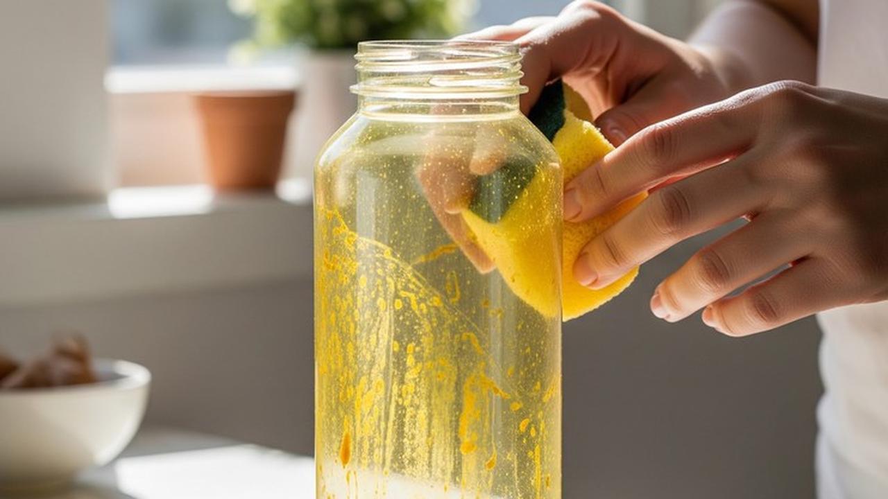 Cara Menghilangkan Bekas Kunyit di Botol Minum (AI Generated)