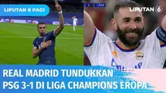 Real Madrid menundukkan Paris Saint Germain 3-1 dalam laga perdelapan final Liga Champions Eropa. Tiga gol dilesakkan oleh Karim Benzema, membawa Real Madrid ke babak perempat final dengan agregat gol 3-2.