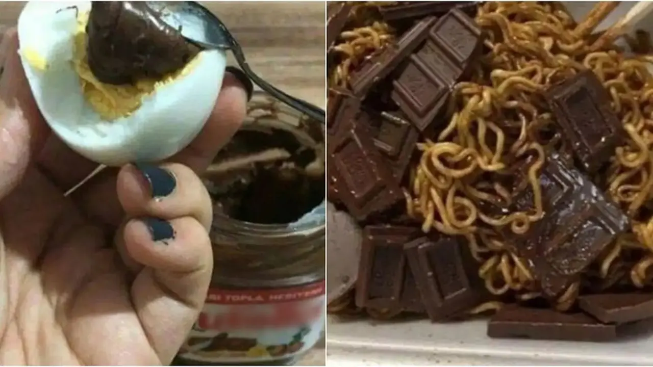 10 Potret Kombinasi Makanan Pakai Cokelat Ini Nyeleneh Banget