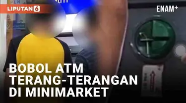 Aksi nekat dua pemuda di ATM dalam minimarket terekam kamera warga. Kedua pemuda menjadi pusat perhatian warga yang antre saat hendak bertransaksi di ATM. Lantaran mereka memasang besi di lubang kartu, diduga berupaya membobol ATM.
