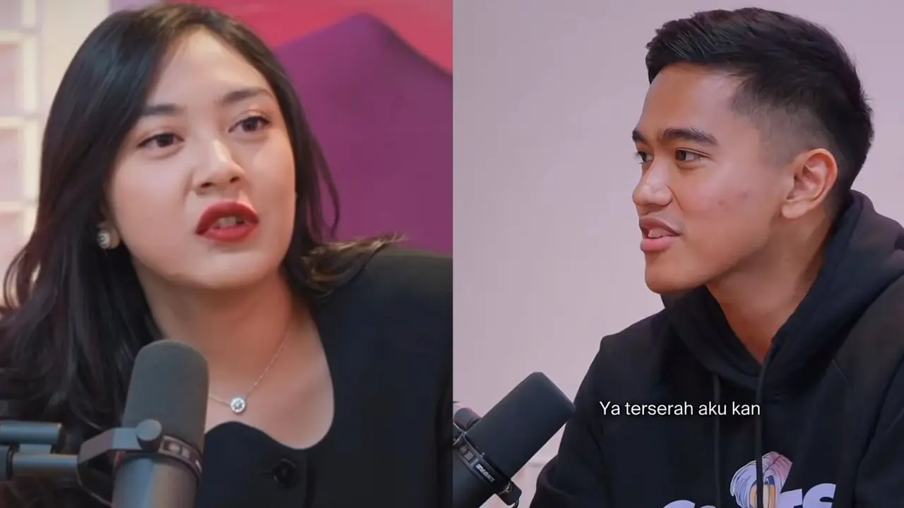Kaesang Pangarep, putra bungsu Presiden Jokowi saat berbincang dengan Putri Tanjung