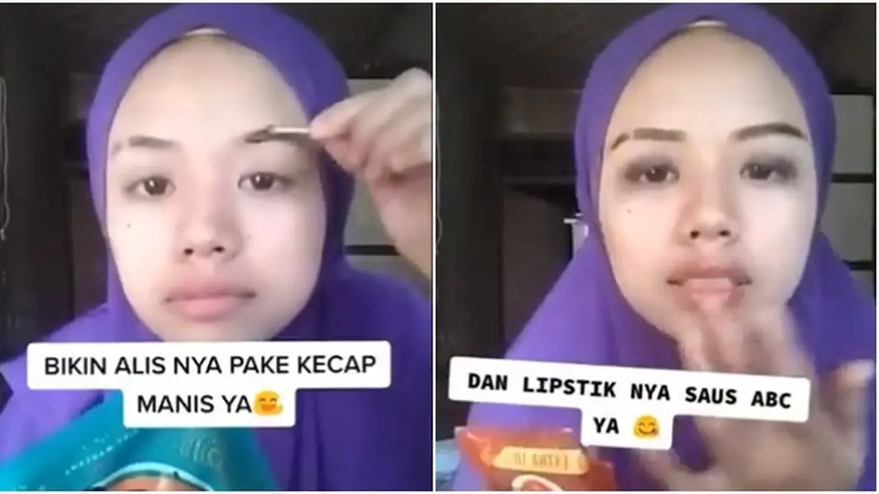 6 Aksi Nyeleneh Pakai Makeup dengan Bumbu Dapur Ini Hasilnya Kocak