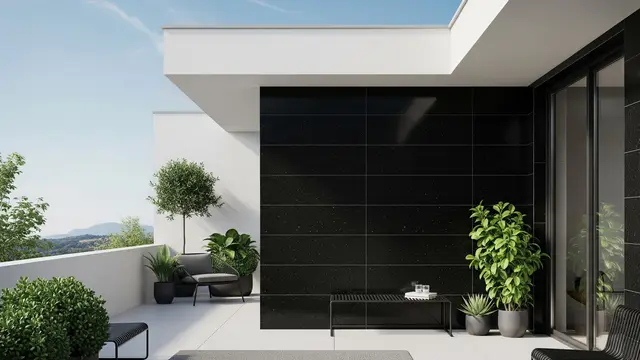 Model Teras Rumah Minimalis Dinding Keramik/Gemini AI