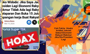 Cek Fakta artikel Jokowi sebut ekonomi rakyat makmur jika dia jadi presiden lagi
