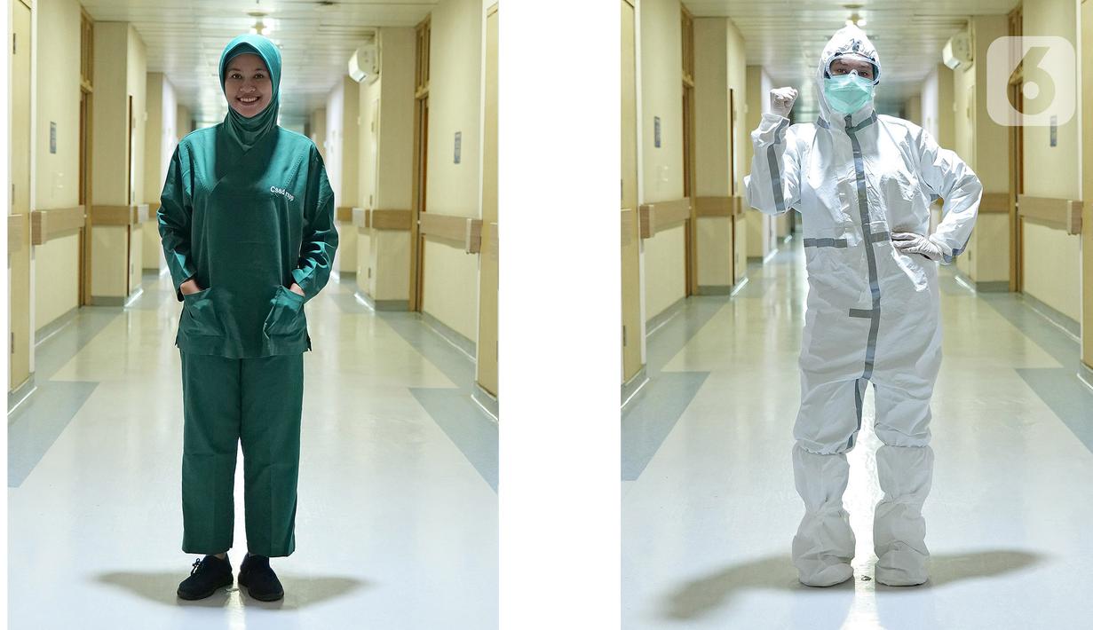 Winda Vita (26). Menurut  Bidan RSPP ini,Hari Sumpah Pemuda ke-92 berupaya sekuat mungkin merawat pasien agar segera pulih.