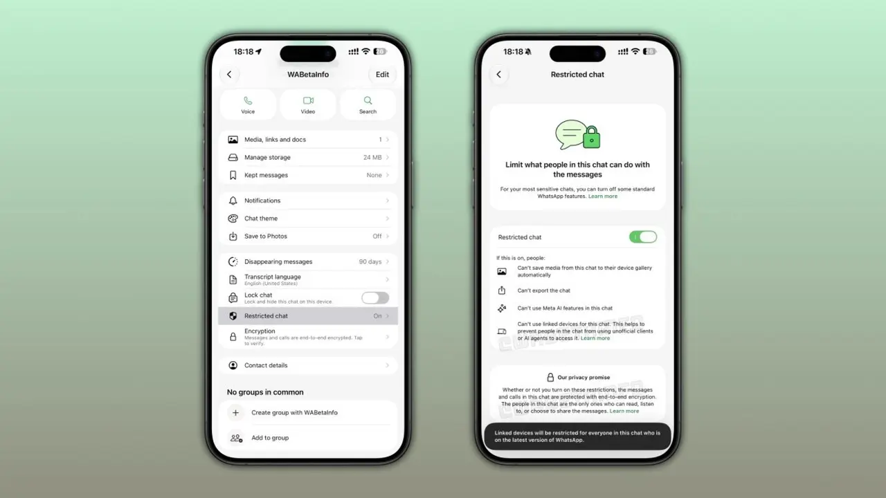 Restricted Chat di WhatsApp untuk iOS. Credit: WABetaInfo