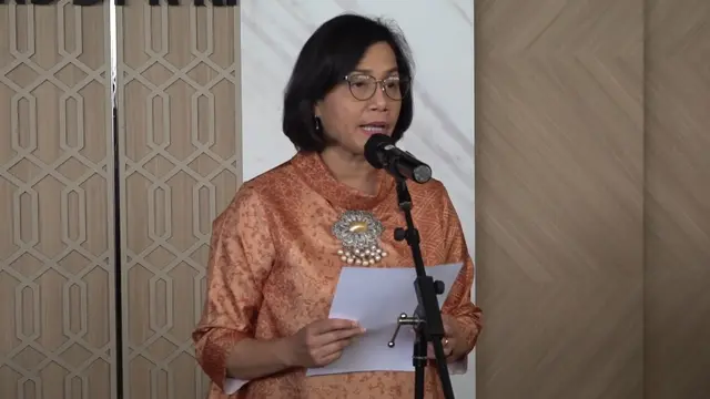 Menkeu Sri Mulyani usai penyampaikan Kerangka Ekonomi Makro dan Pokok-Pokok Kebijakan Fiskal (KEM PPKF) RAPBN 2025 di Rapat Paripurna DPR RI, Senin (20/5/2024). (Foto: Liputan6.com/Arief RH)