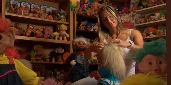 Michelle Kerins with Troll dolls