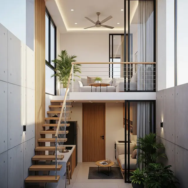 9 Desain Rumah Mezzanine Minimalis untuk Lahan 6x12, Maksimalkan Ruang Vertikal