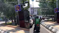 Potret Jalan Menuju Lampu Merah di Semarang Dipasangi Blower (Merdeka.com/tiktok @geeemiiiniiii)