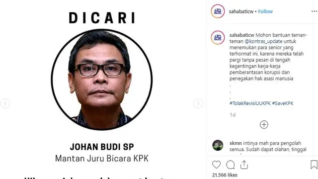 Johan Budi (akun instagram sahabaticw)