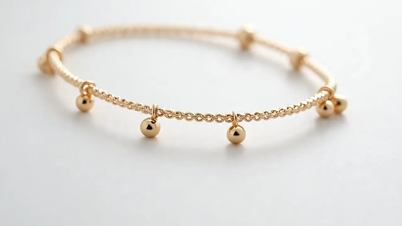 Gelang Emas Charm Minimalis (Created by Meta AI)