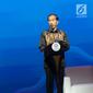 Presiden Joko Widodo saat berpidato dalam Bali Fintech Agenda IMF-WB 2018 di Nusa Dua, Bali, Kamis (11/10). Jokowi mengaku mengacu pada kebijakan Amerika Serikat (AS) yang merupakan negara kelahiran internet. (Liputan6.com/Angga Yuniar)