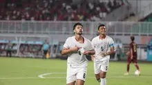 Pemain Timnas Indonesia, Sandy Walsh, melakukan selebrasi setelah mencetak gol ke gawang Kamboja dalam laga Grup A Piala AFF 2026 di Stadion Pakansari, Cibinong, Senin (27/7/2026). (Kapanlagi.com/Budy Santoso)