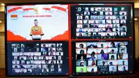 Badan Eksekutif Mahasiswa (BEM) Nusantara menggelar upacara memperingati hari sumpah pemuda melalui virtual. (Istimewa)
