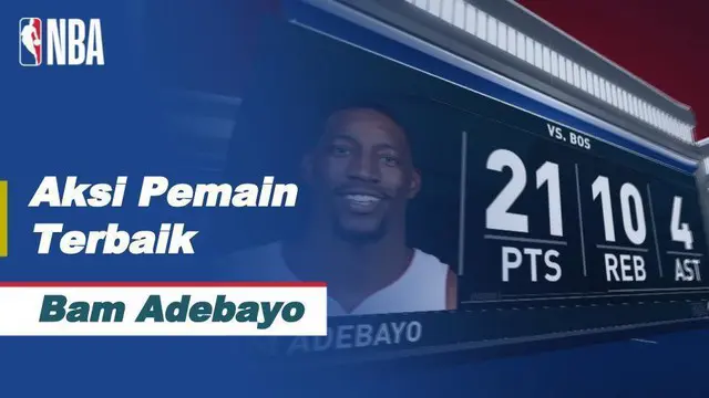 Berita video NBA kali ini menampilkan beberapa aksi terbaik Bam Adebayo saat Miami Heat kembali menaklukkan Boston Celtics pada gim kedua final wilayah timur, Jumat (18/9/2020) pagi hari WIB.