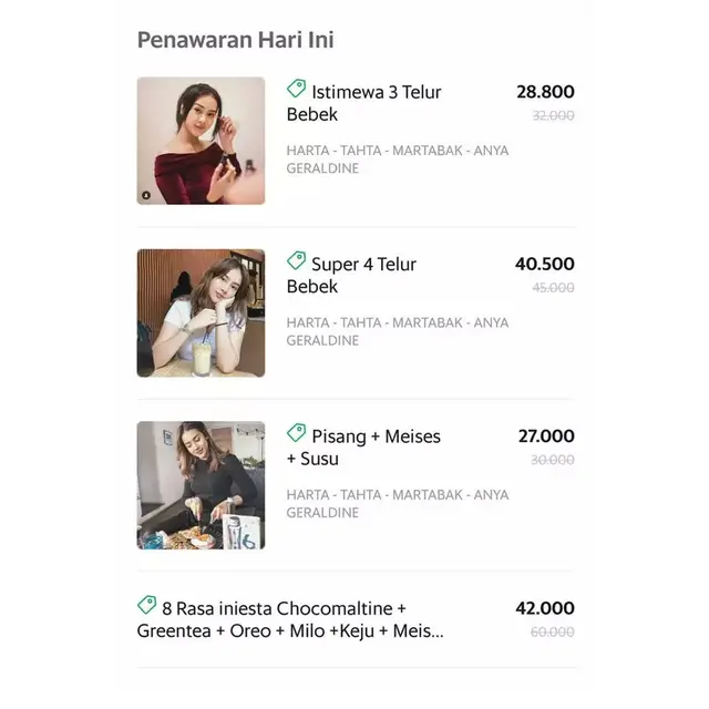 6 Gambar Nyeleneh di Daftar Menu Aplikasi Ojek Online Ini Bikin Salah Fokus