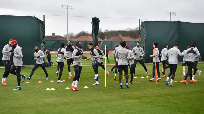 Intip Pemain Liverpool Latihan Jelang Hadapi Atletico Madrid di Anfield