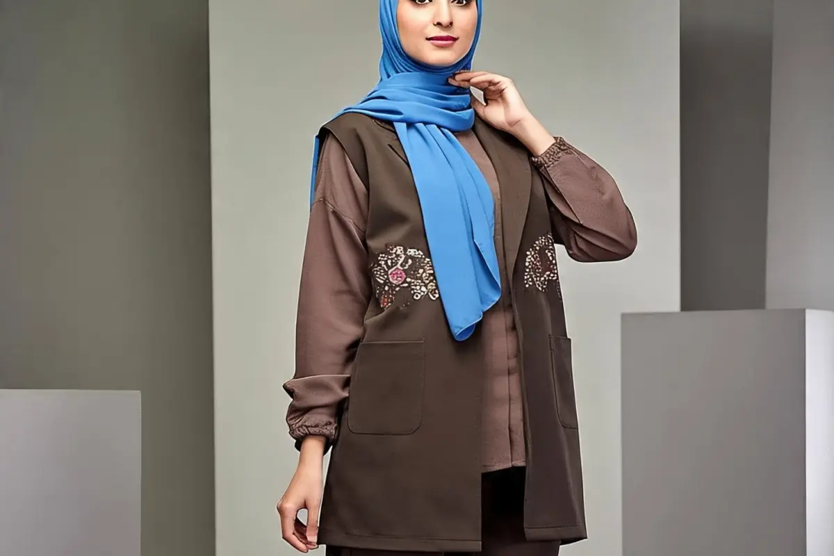 Ilustrasi rompi cantik untuk hijaber (Created by Meta AI)