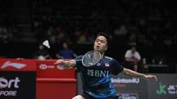 Momen Anthony Ginting menjadi juara Singapore Open 2023. (Dokumentasi PBSI)