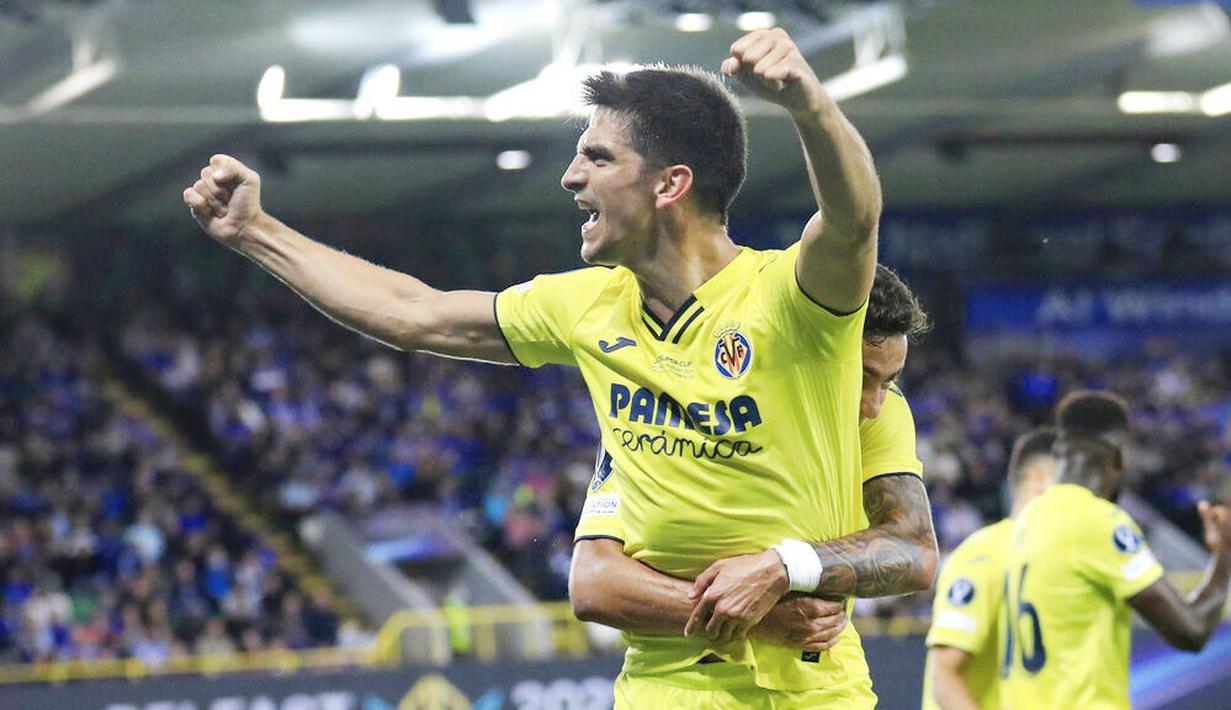 The Blues memimpin di babak pertama lewat gol Hakim Ziyech. Villarreal baru bisa menyamakan skor menjadi 1-1 di babak kedua lewat Gerard Moreno. (Foto: AP/Peter Morrison)