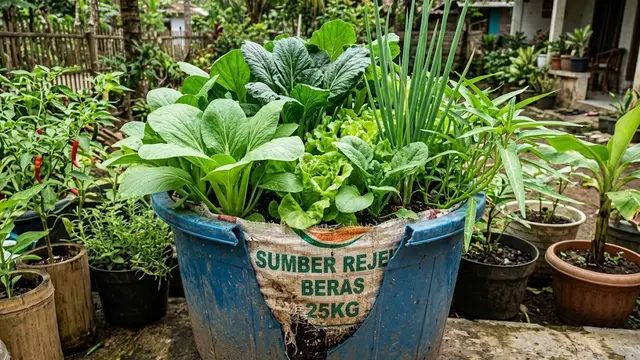 Pot Sayuran Daun yang Produktif