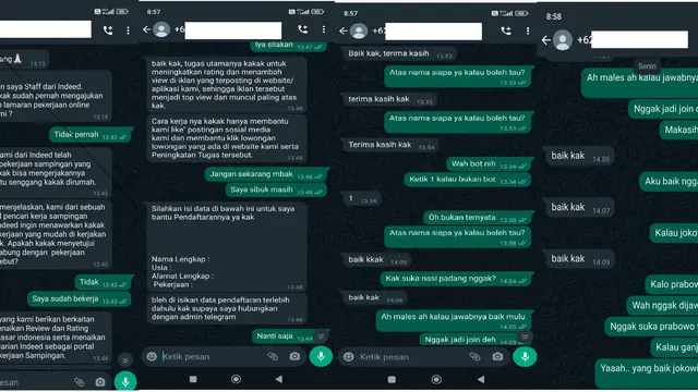 Chat Penipu Dikerjain Korbannya, Tetap Dibalas Meski Nggak Nyambung