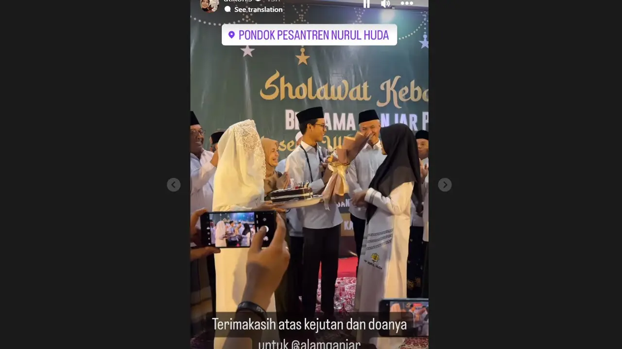 Alam Ganjar Dapat Kejutan Ultah ke-22 Saat Ikut Ganjar Pranowo ke Pondok Pesantren