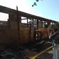 Bekas bangunan sekolah yang terbakar di Palangka Raya (Liputan6.com / Rajana)
