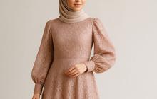 7 Model Gamis A-Line Brokat dengan Lengan Balon, Bikin Tampilan Anggun dan Memikat