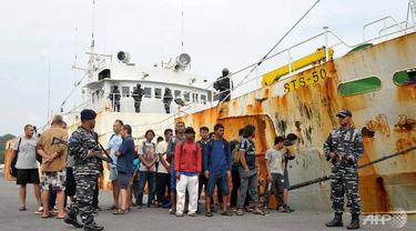 Kapal Andrey Dolgov, berhasil ditangkap oleh Angkatan Laut Republik Indonesia pada 6 April 2018 lalu (AFP)