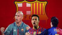 Barcelona - Ronaldo Nazario, Thiago Alcantara, Luis Figo (Bola.com/Adreanus Titus)