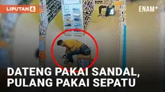 Hadeh, Pria Ini Nekat Tukar Sandal Jeleknya dengan Sepatu Baru