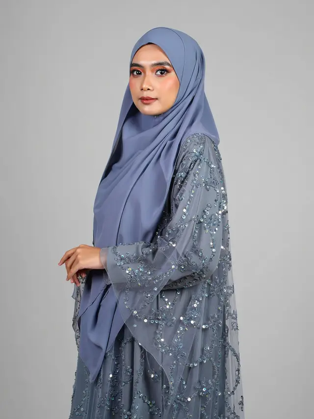 Gamis Syari Ceruti Bordir Mewah Terbaru