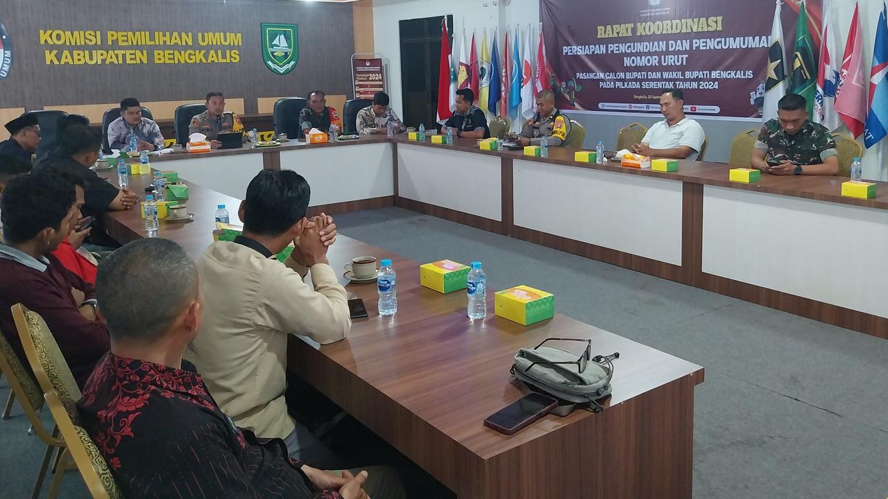 Polres Bengkalis Gelar Rapat Koordinasi Pengundian Nomor Urut Calon Bupati