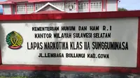 Lapas Narkotika Klas IIA Sungguminasa Makassar.