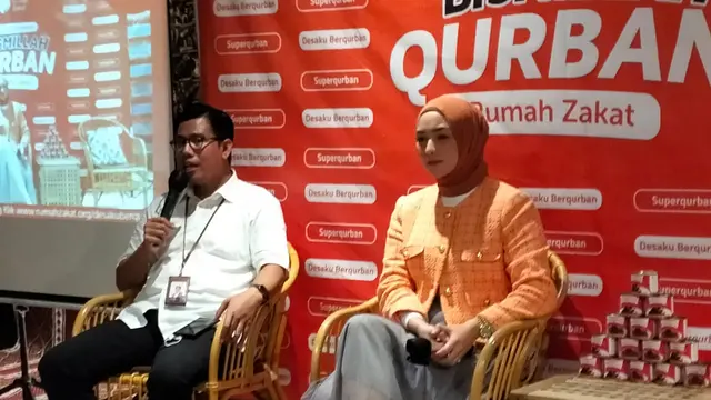 Citra Kirana saat menjadi Duta gerakan Bismillah Qurban Aman di Tengah Wabah PMK yang diselenggarakan Rumah Zakat. (IST)