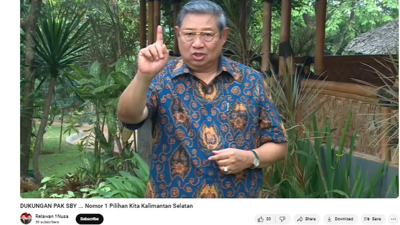 Tangkapan layar akun YouTube Relawan 1Nusa untuk menelusuri klaim video SBY arahkan coblos pasangan capres-cawapres nomor 1