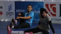 Wilda, pebola voli yang kenakan hijab jadi pusat perhatian di Final Four Proliga 2017 (Liputan6.com/Achmad Yani Yustiawan)