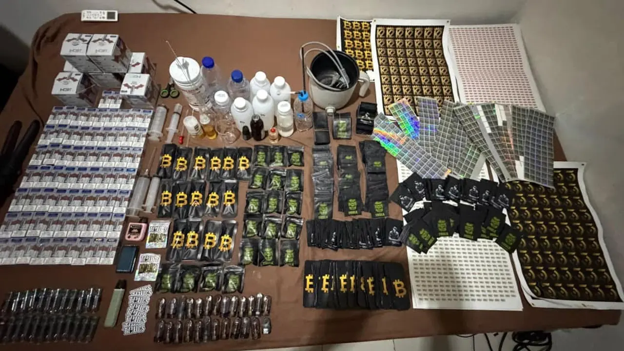 Barang bukti dugaan pabrik vape narkotika di sebuah kamar kos di kawasan Taman Sari, Jakarta Barat. Seorang pria berinisial S (38) ditangkap saat diduga meracik cartridge berisi etomidate. (Istimewa)