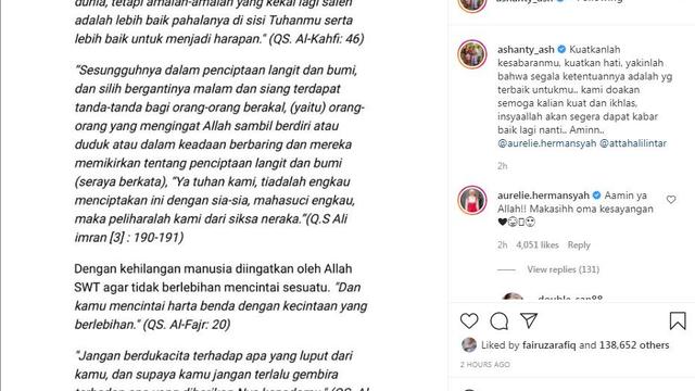 Ashanty kuatkan Aurel Hermansyah yang alami keguguran
