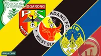 Trivia - Logo Klub PSMS, Mitra Kukar, Semen Padang, PSIM, Sriwijaya FC (Bola.com/Adreanus Titus)