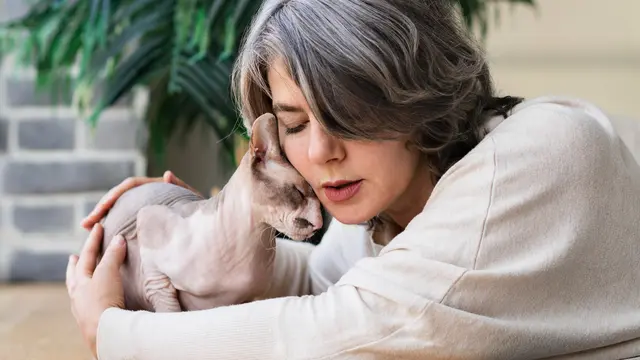 Cat and Owner