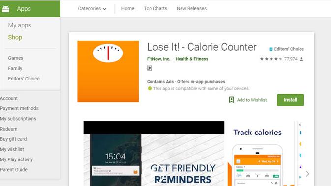 Lose It! - Calorie Counter. (Doc: Google Play)