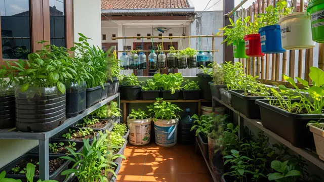 Ide Kebun Mini Rumah yang Menjaga Ketersediaan Sayur Selama Minggu Model Kebun di Balkon