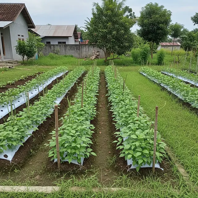 Ide Kebun Koro Pedang untuk Lahan Menganggur sebagai Solusi Hemat Ruang dan Panen Maksimal Model di Lahan Pekarangan Memanjang