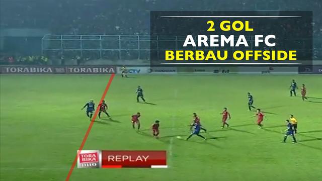 Dua Gol Cristian Gonzales pada laga semifinal Piala Presiden 2017 antara Arema FC melawan Semen Padang berbau offside.