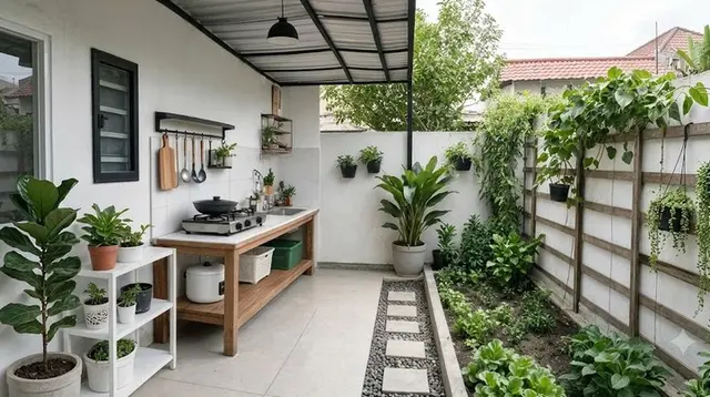 7 Ide Halaman Belakang Rumah Subsidi untuk Dapur Terbuka, Solusi Fungsional dan Estetik