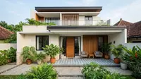7 Warna Cat untuk Rumah dengan Lantai Teras Bermotif, Bikin Fasad Makin Estetik